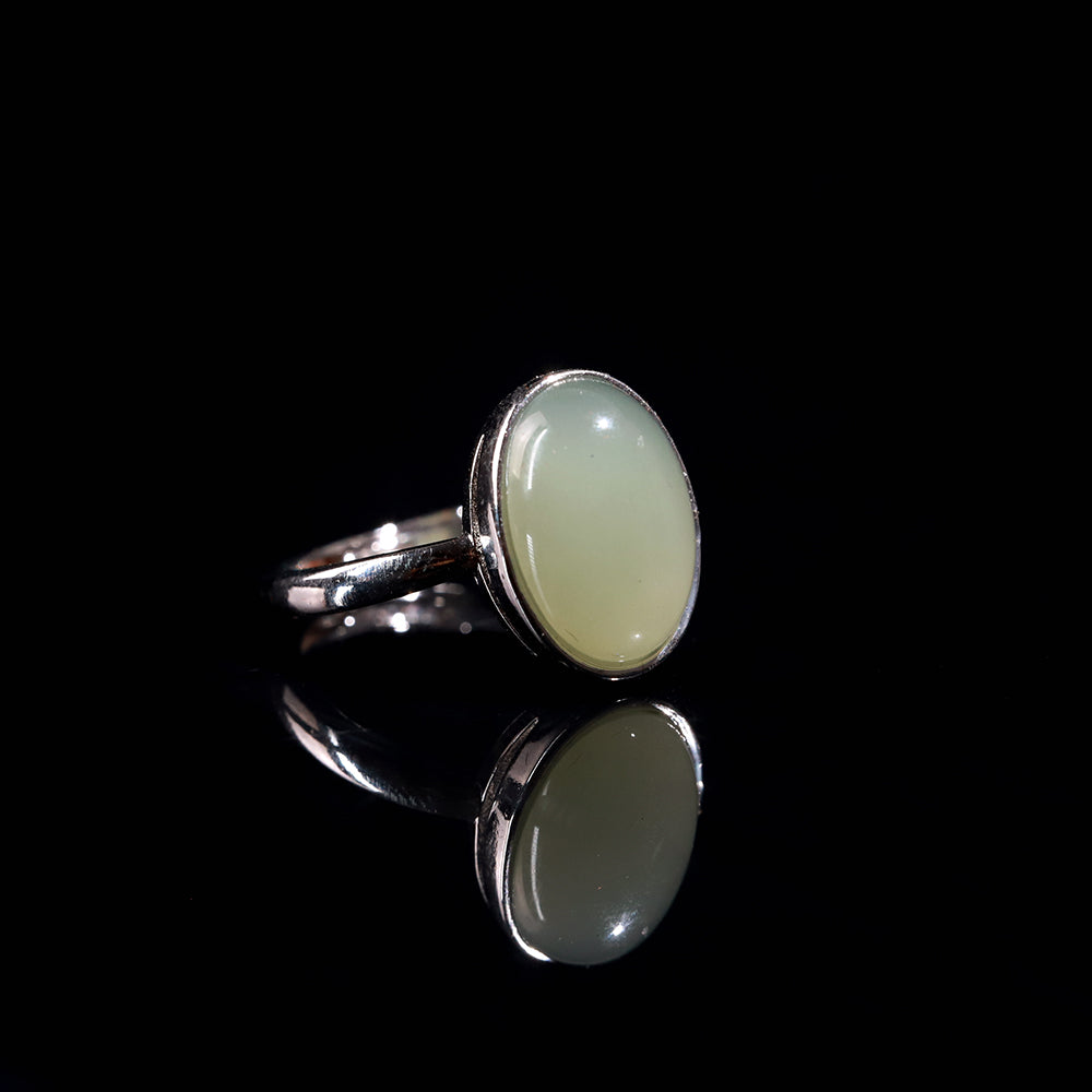 Soft Green Crystal “Dawn Mist” Ring