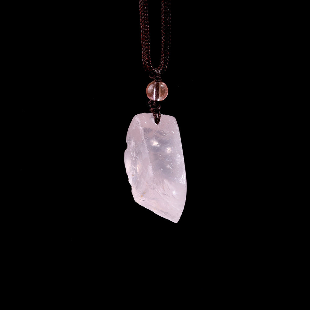 Raw Rose Quartz “Heart Shelter” Pendant