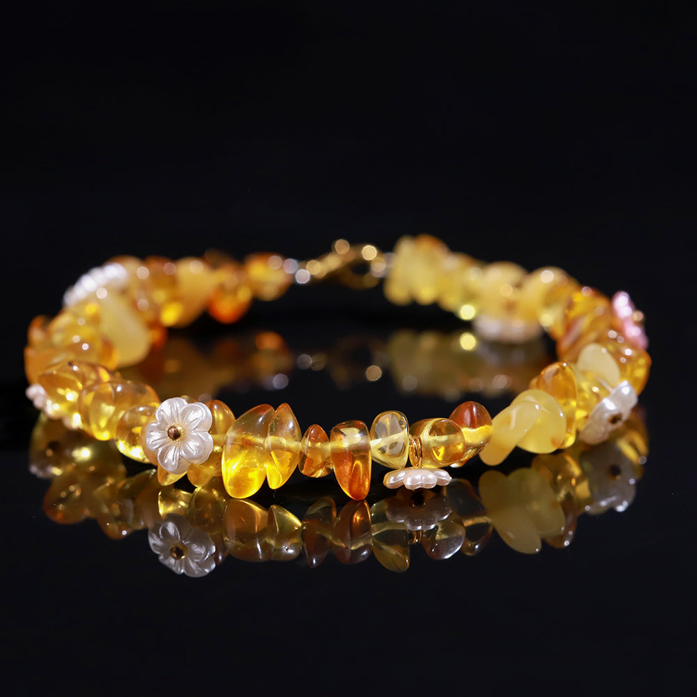 Yellow Crystal Chip “Sunny Bloom” Bracelet