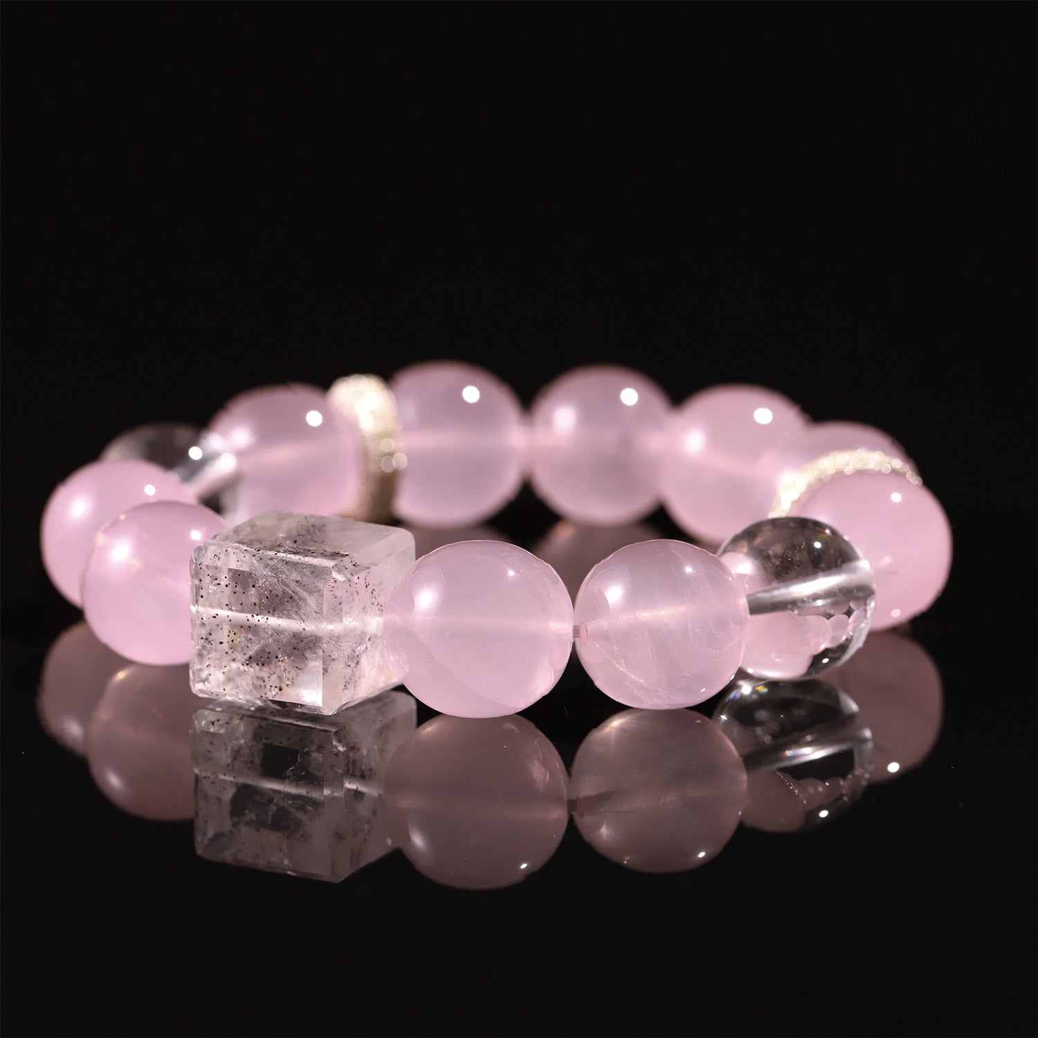 Rose & Clear Quartz “Clarity of Love” Bracelet