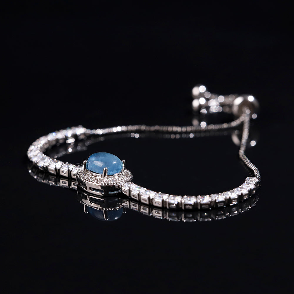 Blue Crystal Tennis “Moonline” Bracelet