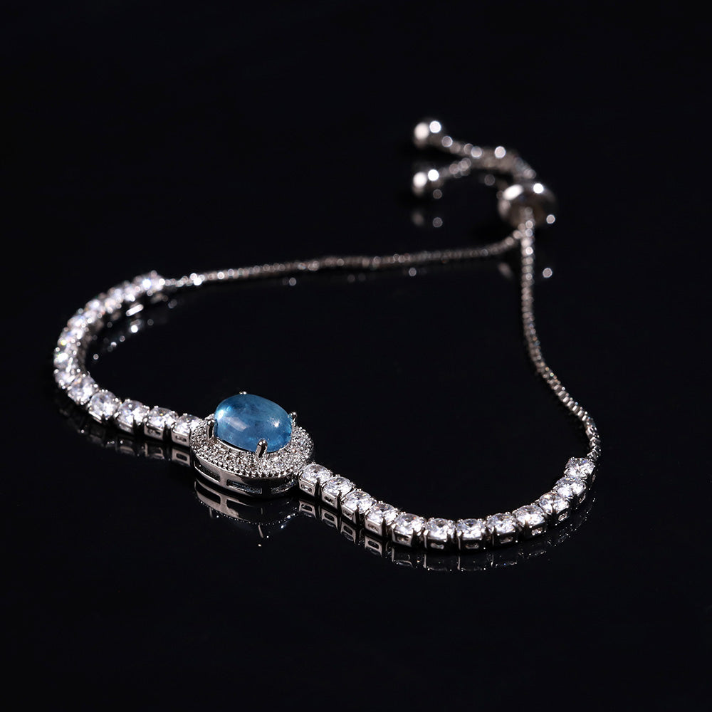 Blue Crystal Tennis “Moonline” Bracelet
