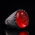 Red Crystal “Heartfire Crest” Ring