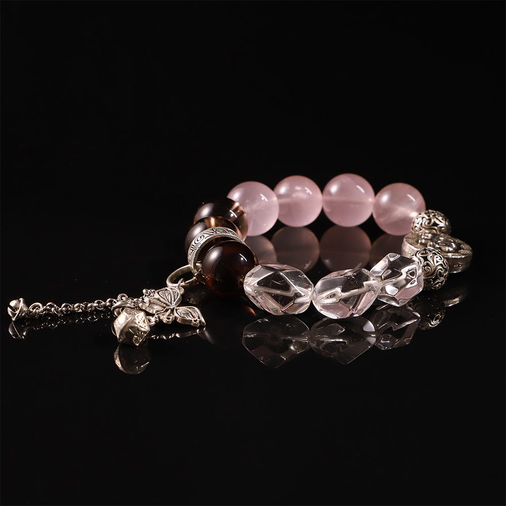 Rose & Smoky Quartz “Balance of Heart” Bracelet