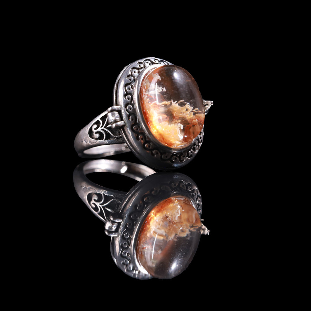 Golden Inclusion Quartz “Ember Gate” Ring